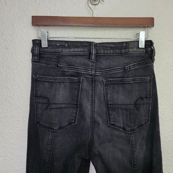 American Eagle Next Level Stretch Highest Rise Jeggings Zipper Ankles Size 8 - Picture 4 of 7